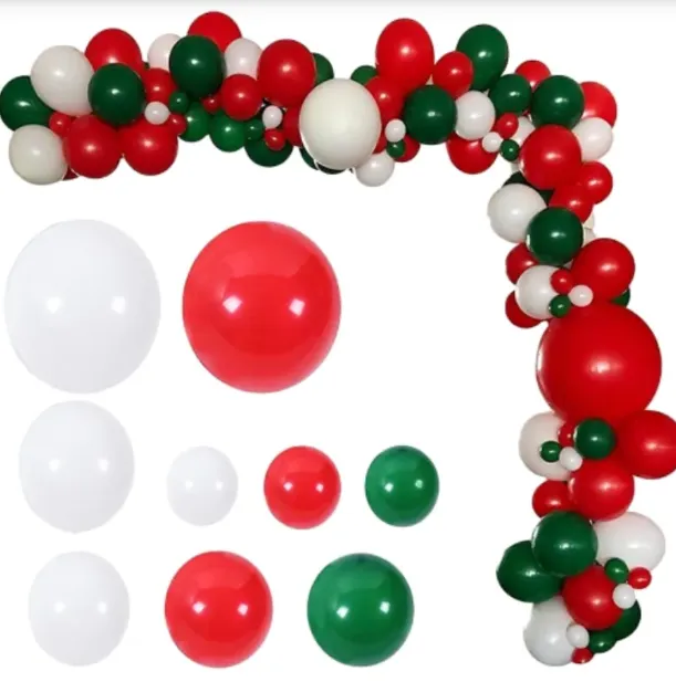 red balloons with white polka dots